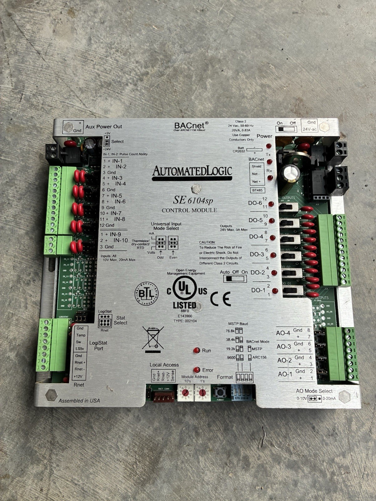 Automated Logic SE6104A BACnet Control Module