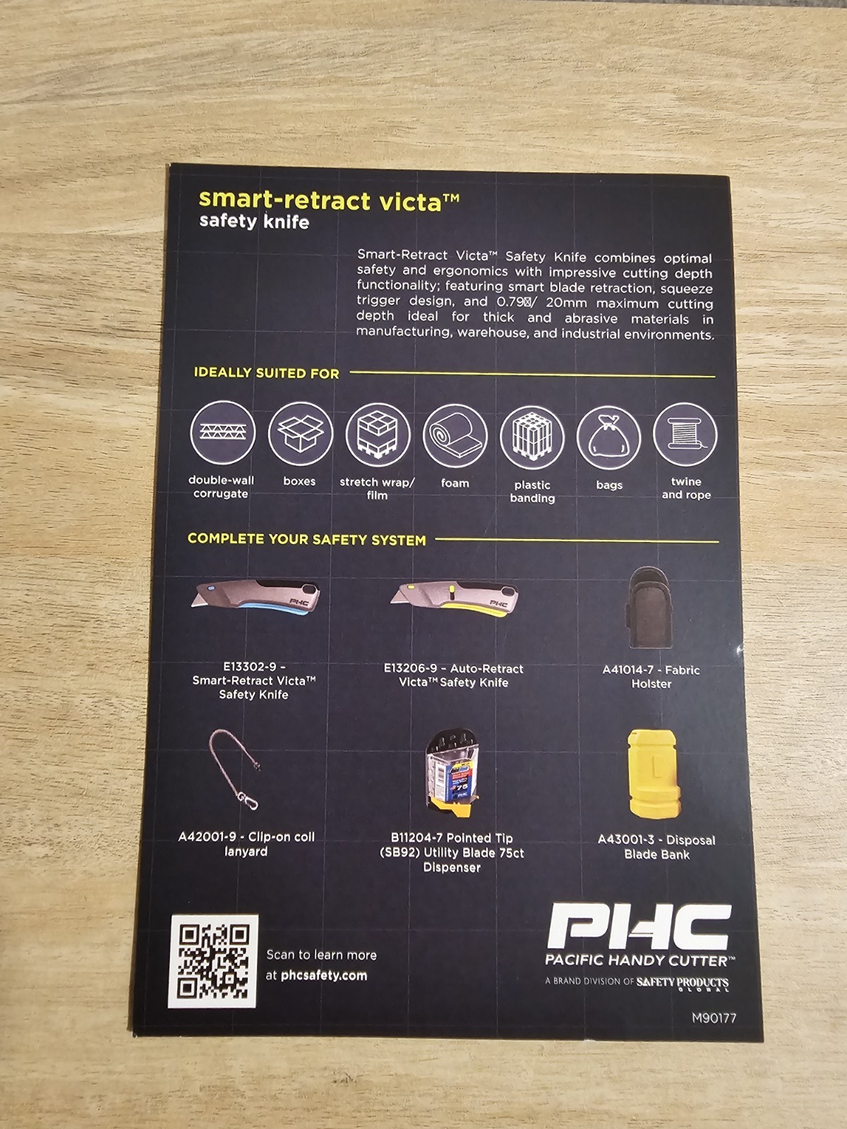 PHC E13302-9 Spring Loaded Smart-retract Victa Saftey Knife New In Box Teal