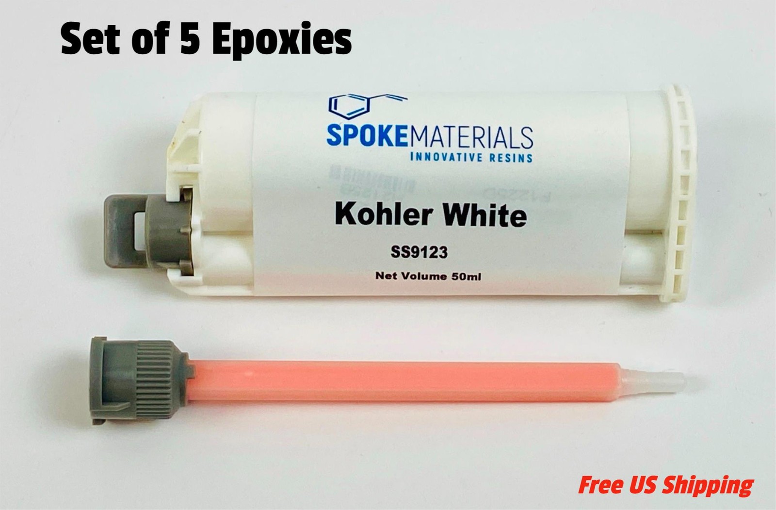Kohler White Porcelain Repair Kit Ceramic Fiberglass Sink Tub Epoxy Set of 5