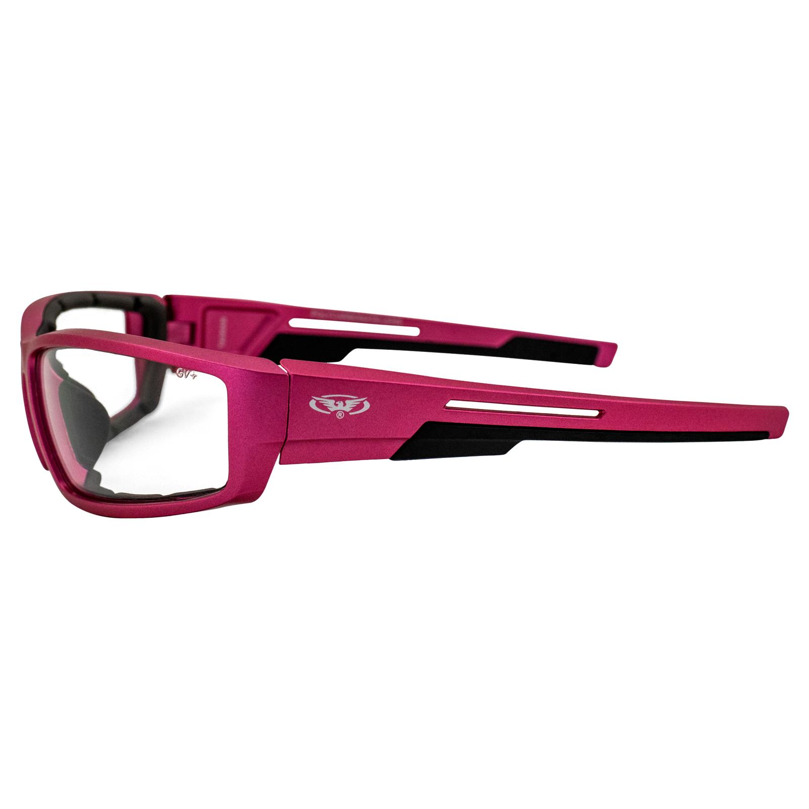 Global Vision Sly Padded Motorcycle Glasses 2 Pair Pink Purple Clear/Smoke Lens