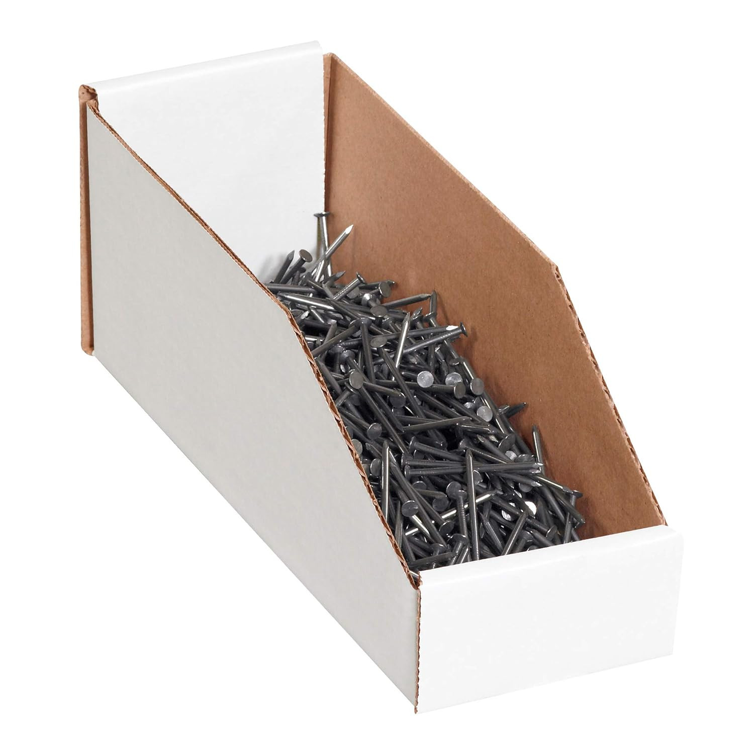 BBINMT624 Open Top Bin Boxes, 6″ X 24″ X 4 1/2″, Oyster White (Pack of 50)