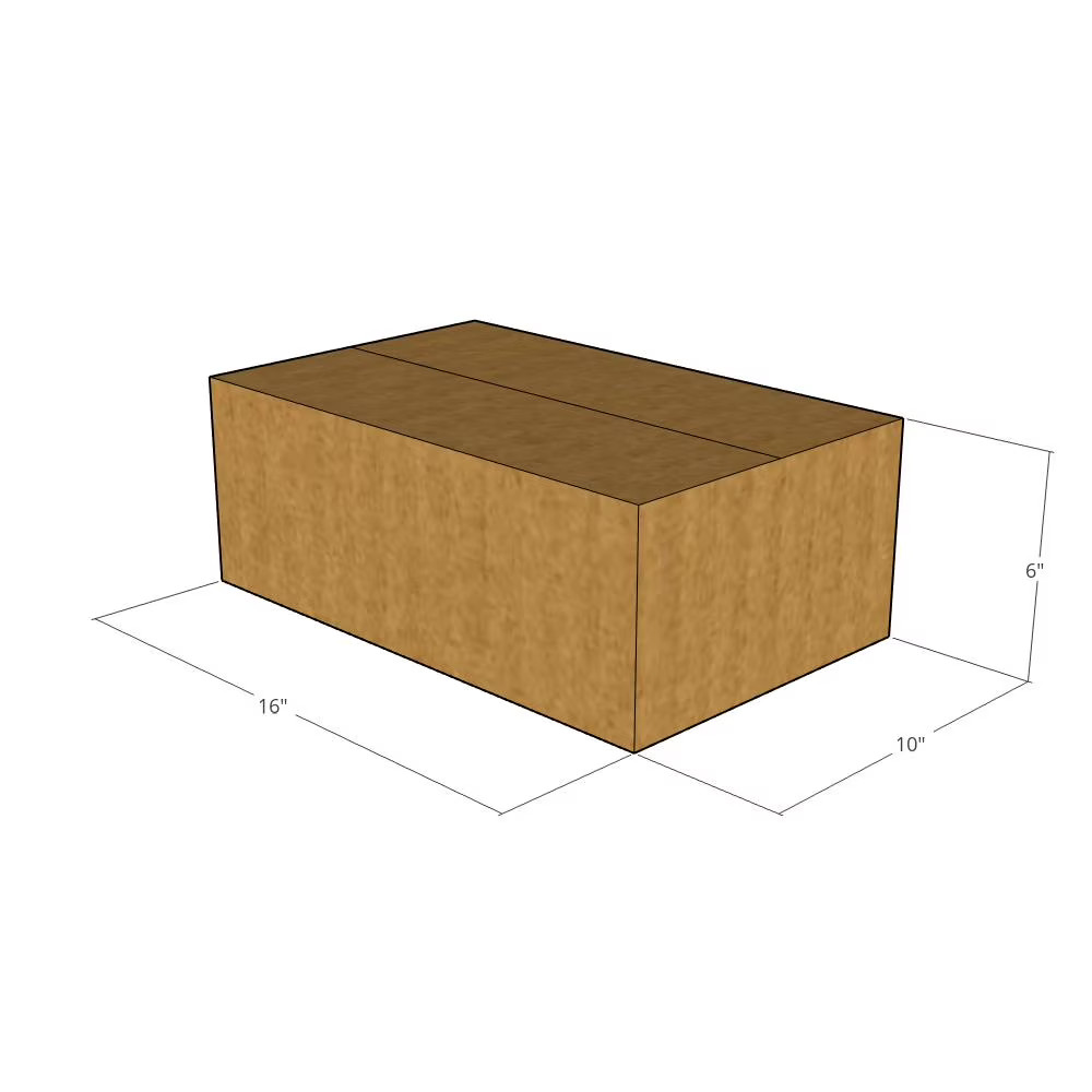 5 16x10x6 Kraft Brown Corrugated Shipping Boxes 32 ECT Double-Wall New