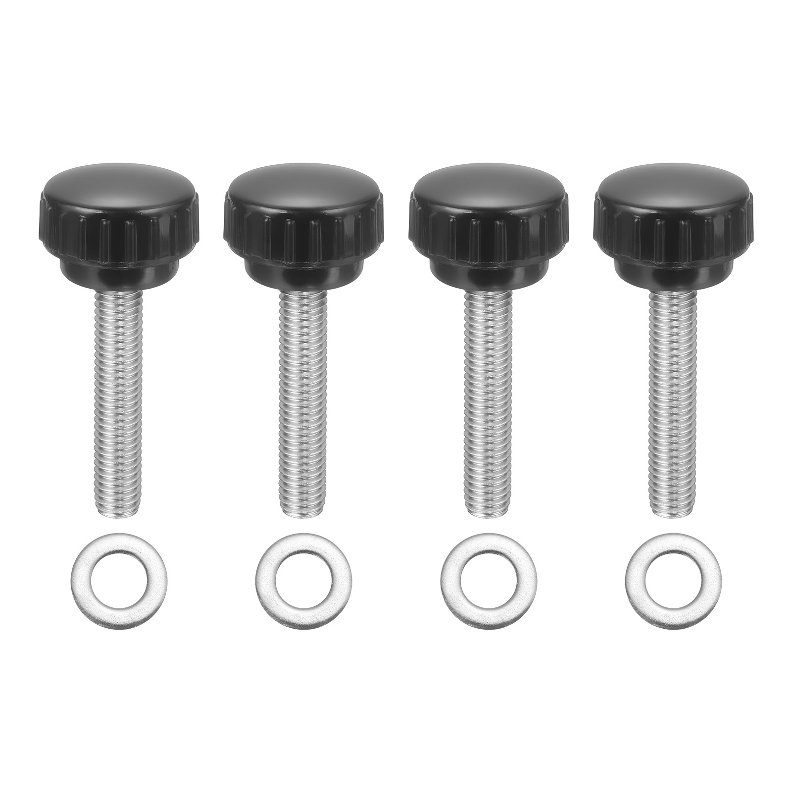 4Pcs Knurled Clamping Knobs, M8 x 40mm 25mm Width Handle Bolts Grip with Washers