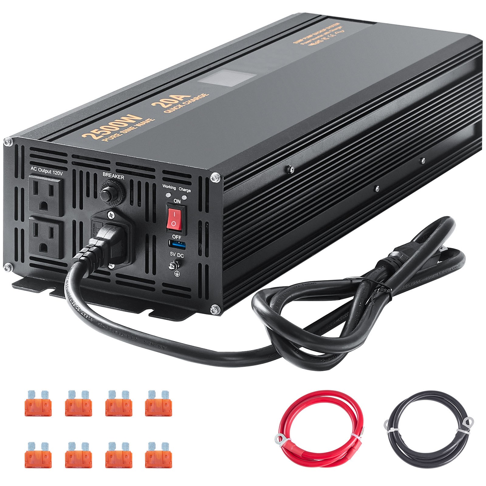 Uimoso 2500W Sump Pump Battery Backup System Inverter LCD Emergency Power Outage