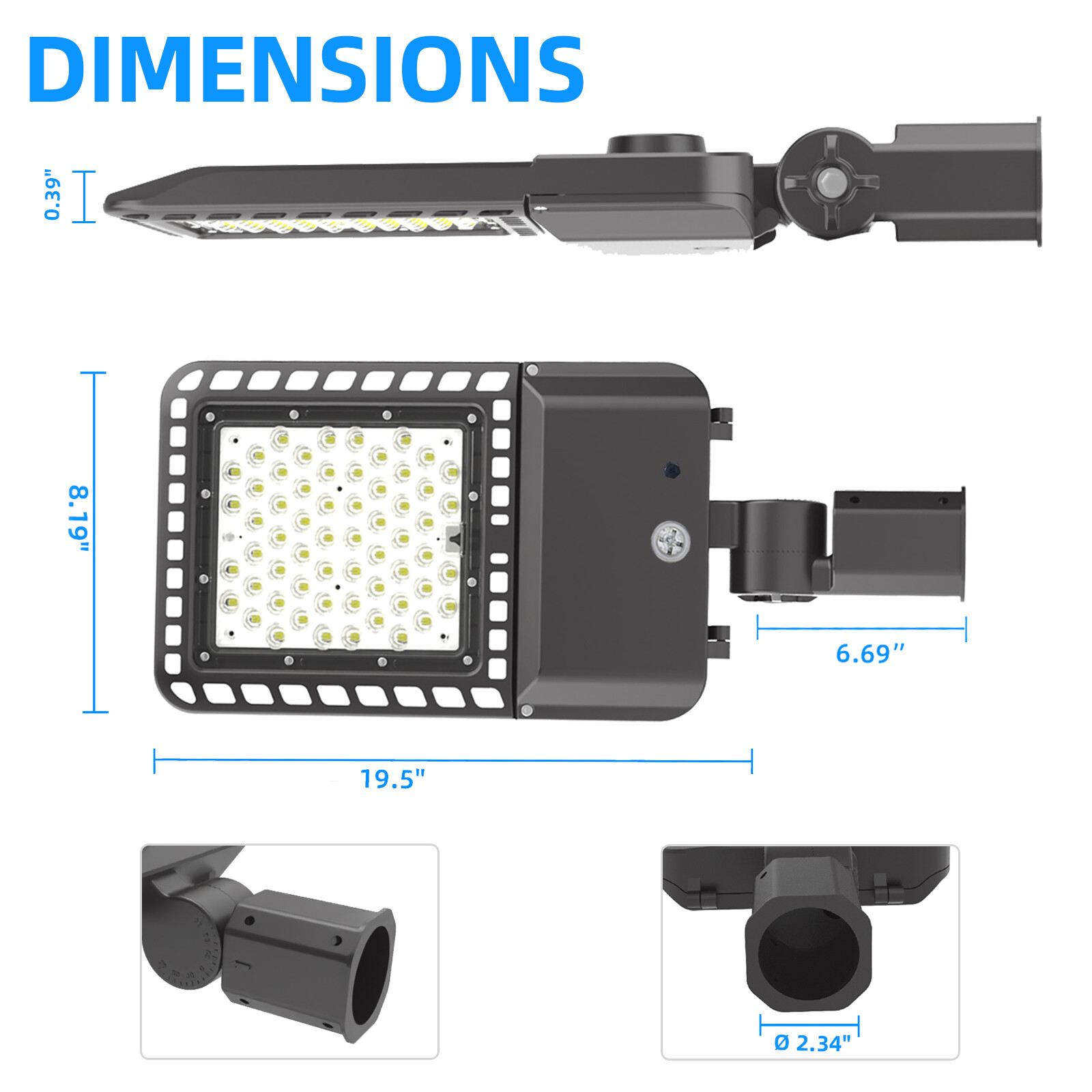 200W LED Parking Lot Light Commercial Outdoor Street Pole Lighting IP65 CE ROHS