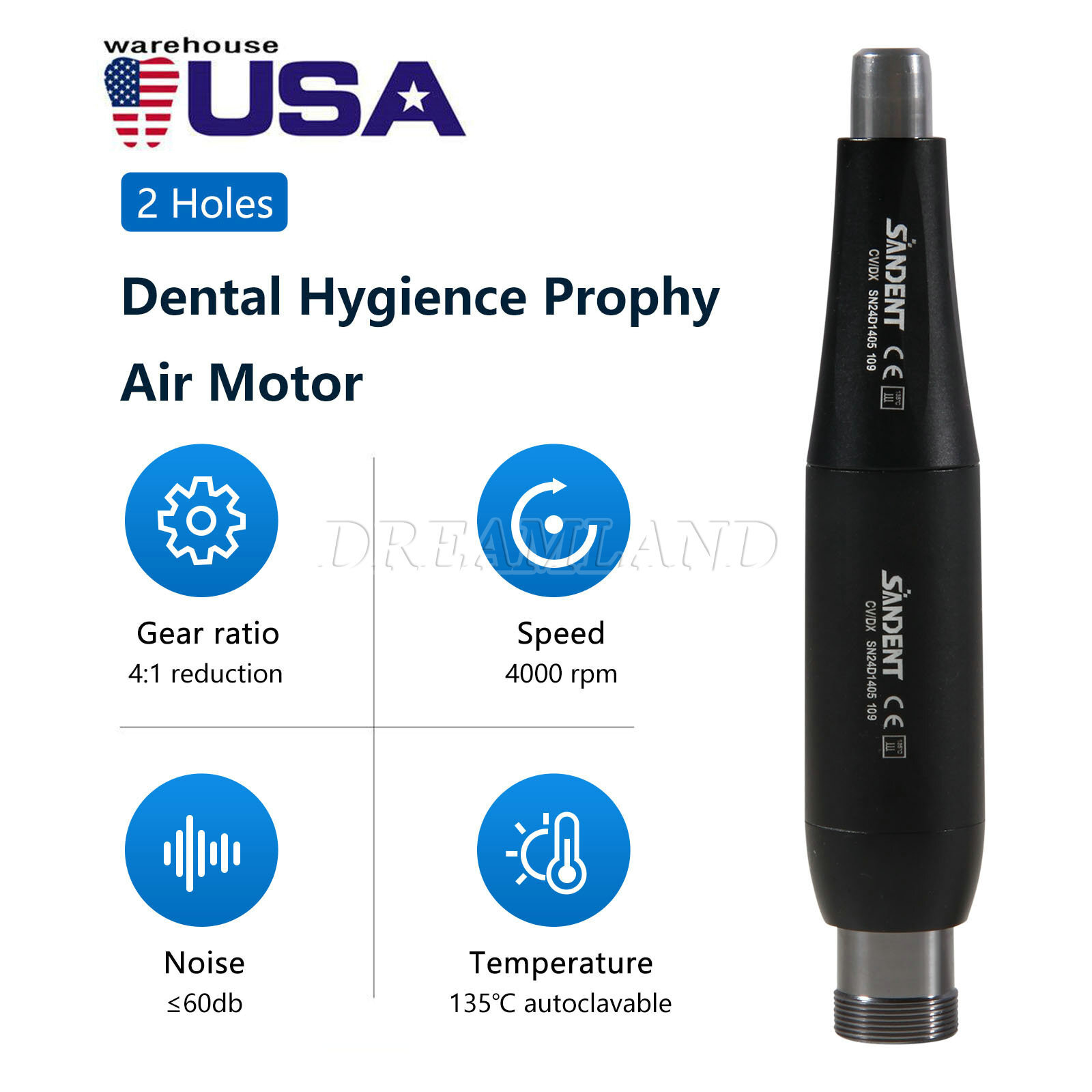 Dental Hygiene Prophy Slow Low Speed Air Motor/High Speed Handpiece 2/4Hole