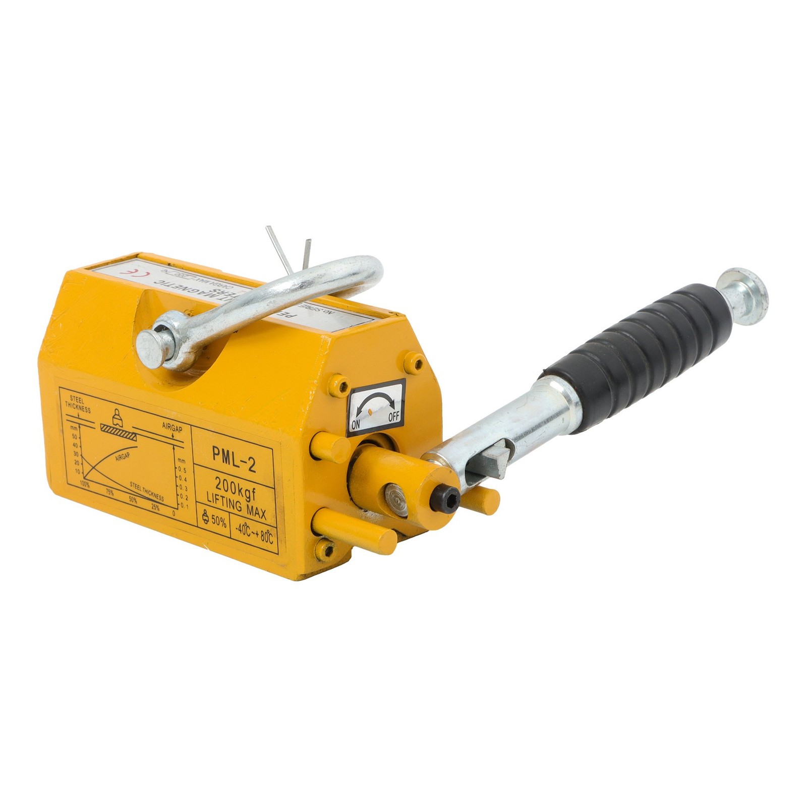 Yellow Magnetic Lifter 200kg/440lbs Metal Lifting Magnet Permanent Lift Magnets