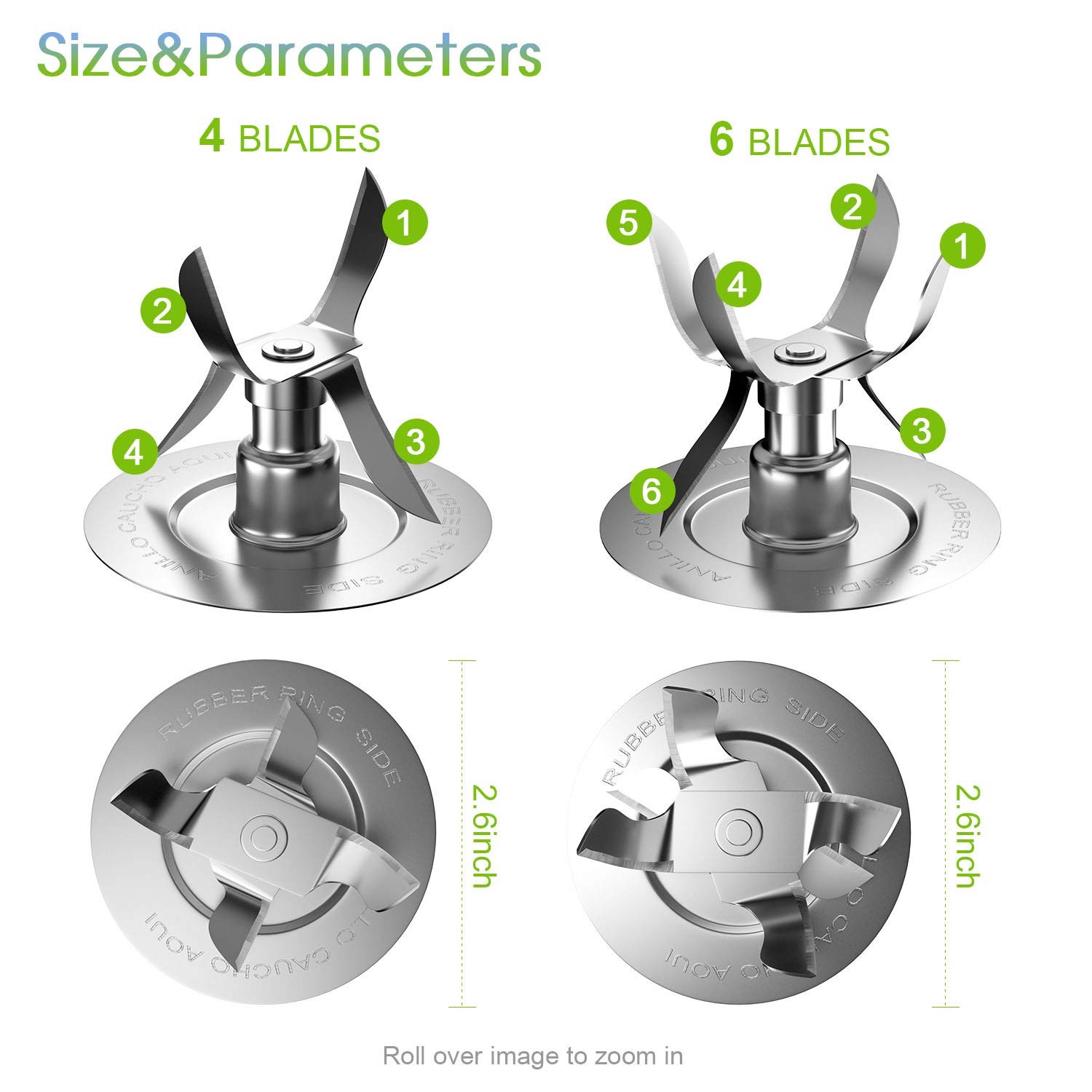 8-Piece Blender Replacement Parts Kit Compatible with Oster & SD588, Black490