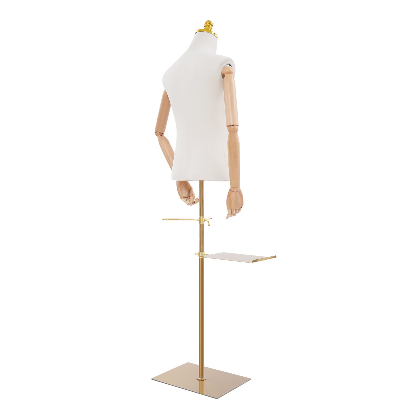 Adjustable Male Mannequin 150-180cm with Pants & Shoe Rack, 66 lbs Capacity
