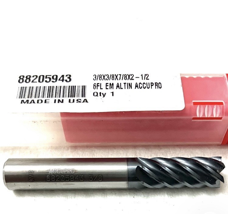 5PC Accupro 88205943 3/8″ 6FL Carbide Square End Mill AlTiN .3750 NEW LOT CNC