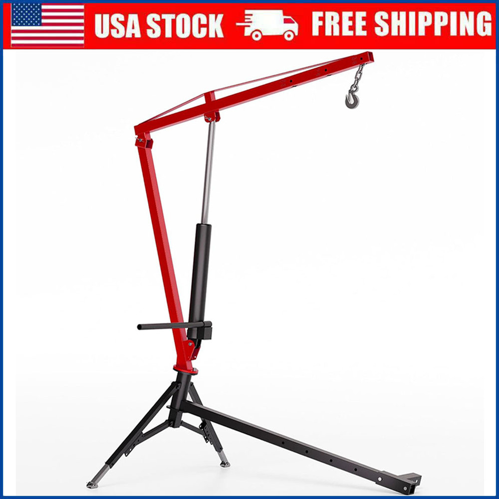 Hydraulic Pickup Truck Crane Hitch Mounted Crane 1000 lbs 360° Swivel Hoist Lift