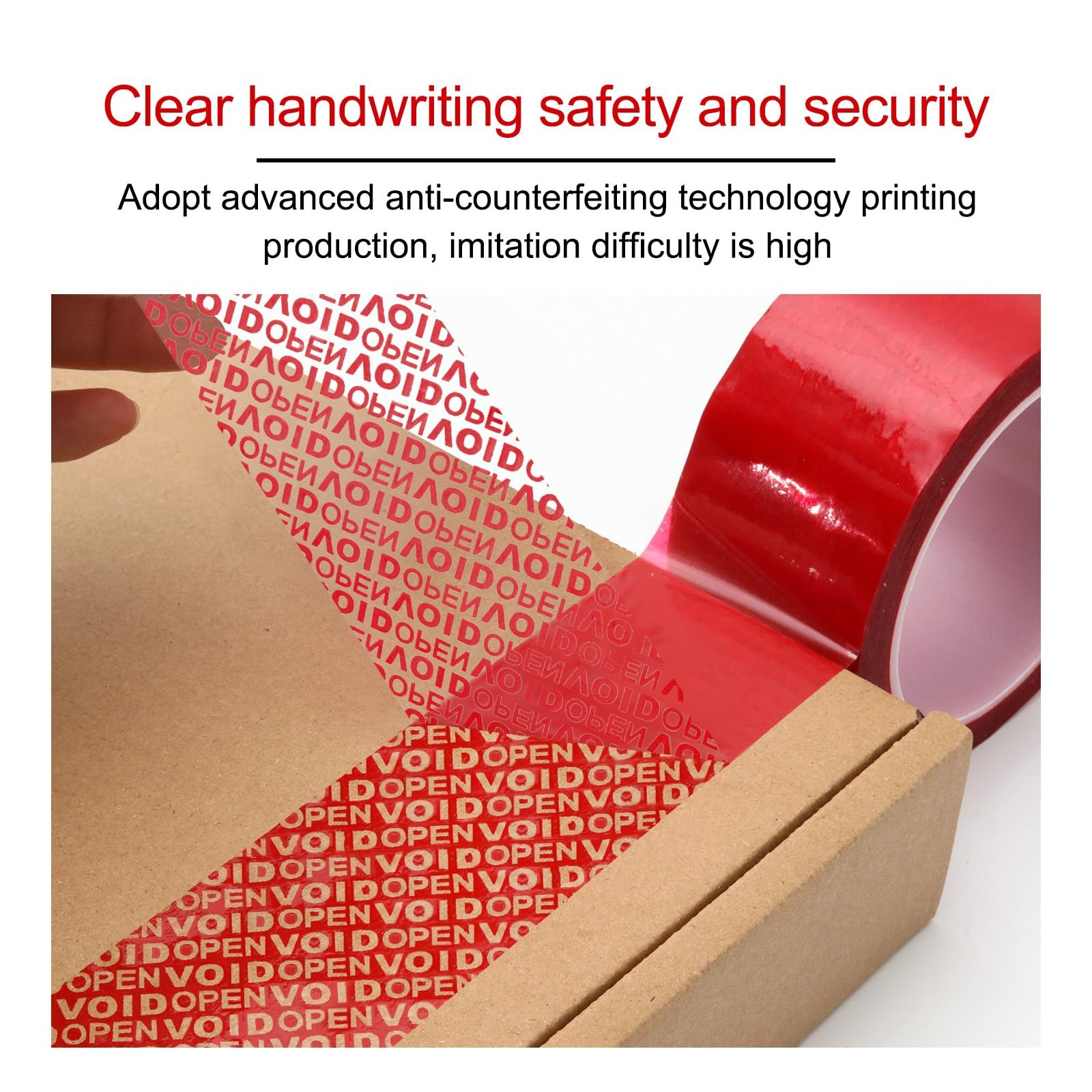 Tamper Evident Security Tape, Red Void Transfer, 1.88″ x 55 Yard