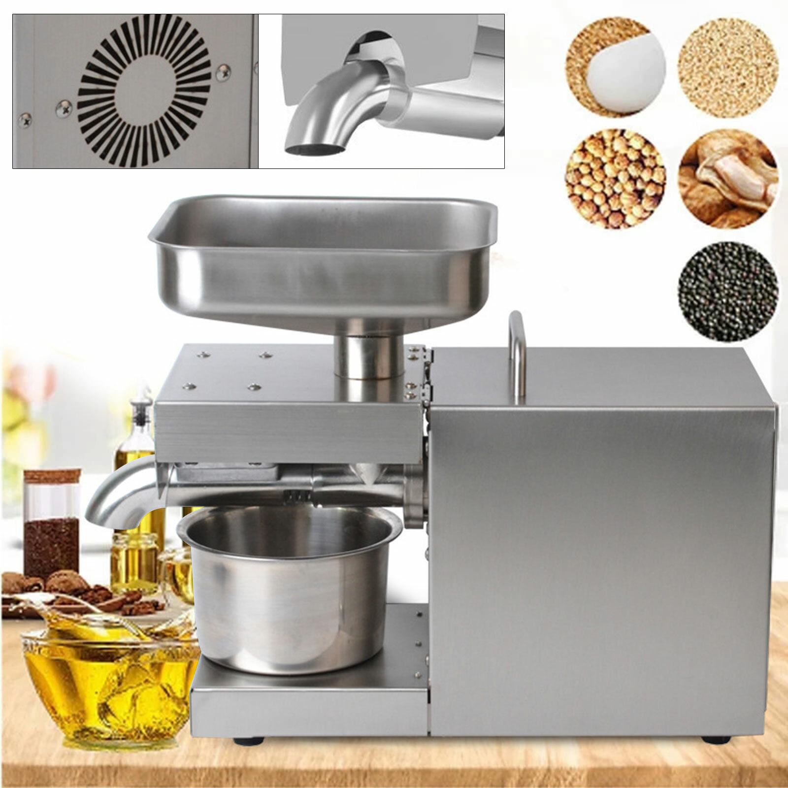 Commercial Automatic Oil Press Machine Oil ExpellerElectric Cold/Hot Oil Machine