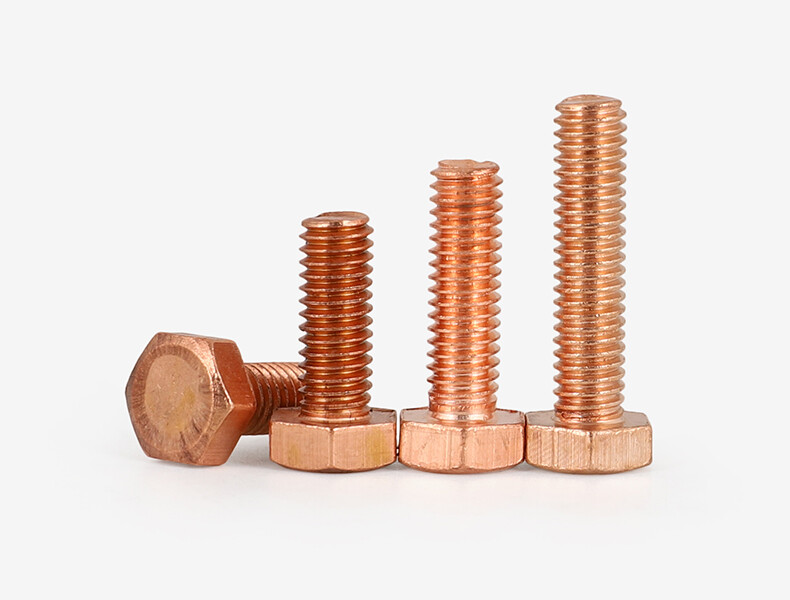 99.9% Pure Copper Allen Screws Hex Head Bolts DIN933 M3 M4 M5 M6 M8 M10 M12 M16