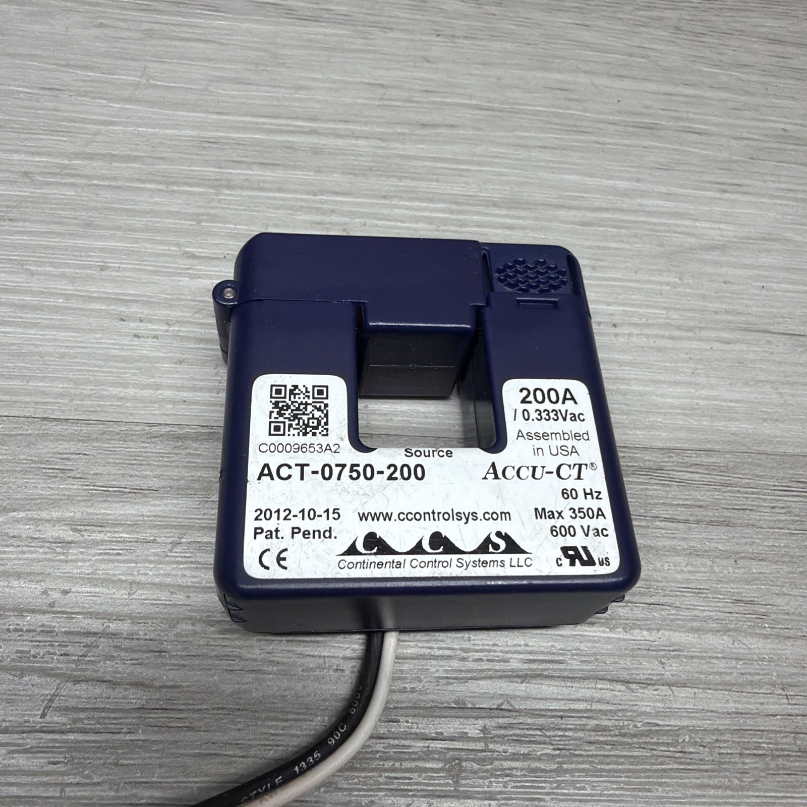 Lot Of 2 CCS ACT-0750-200 Accu-CT Split Core Current Transformer, 200 Amp 0.333V