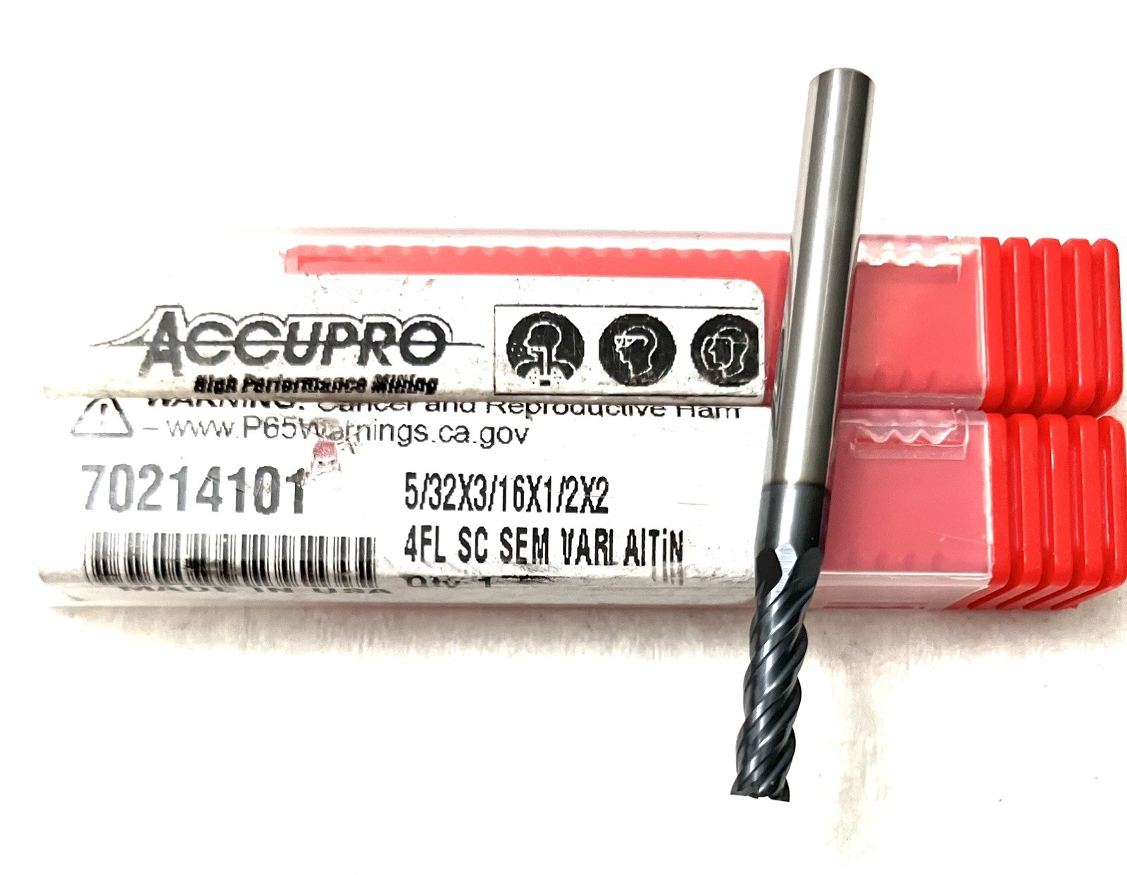 10PC Accupro 5/32″ 4FL Square End Mill Solid Carbide AlTiN 70214101 NEW