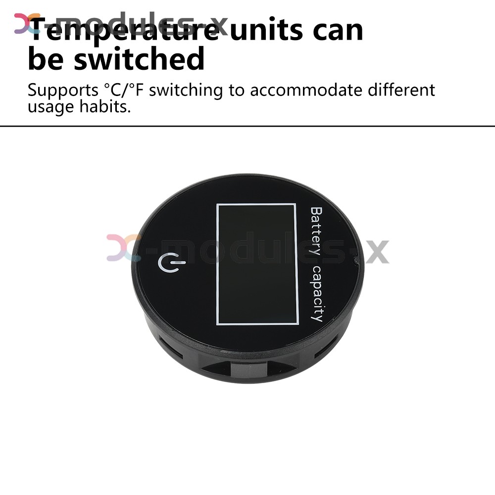 5X Digital Battery Level Indicator Voltage Power Percentage Temperature Display