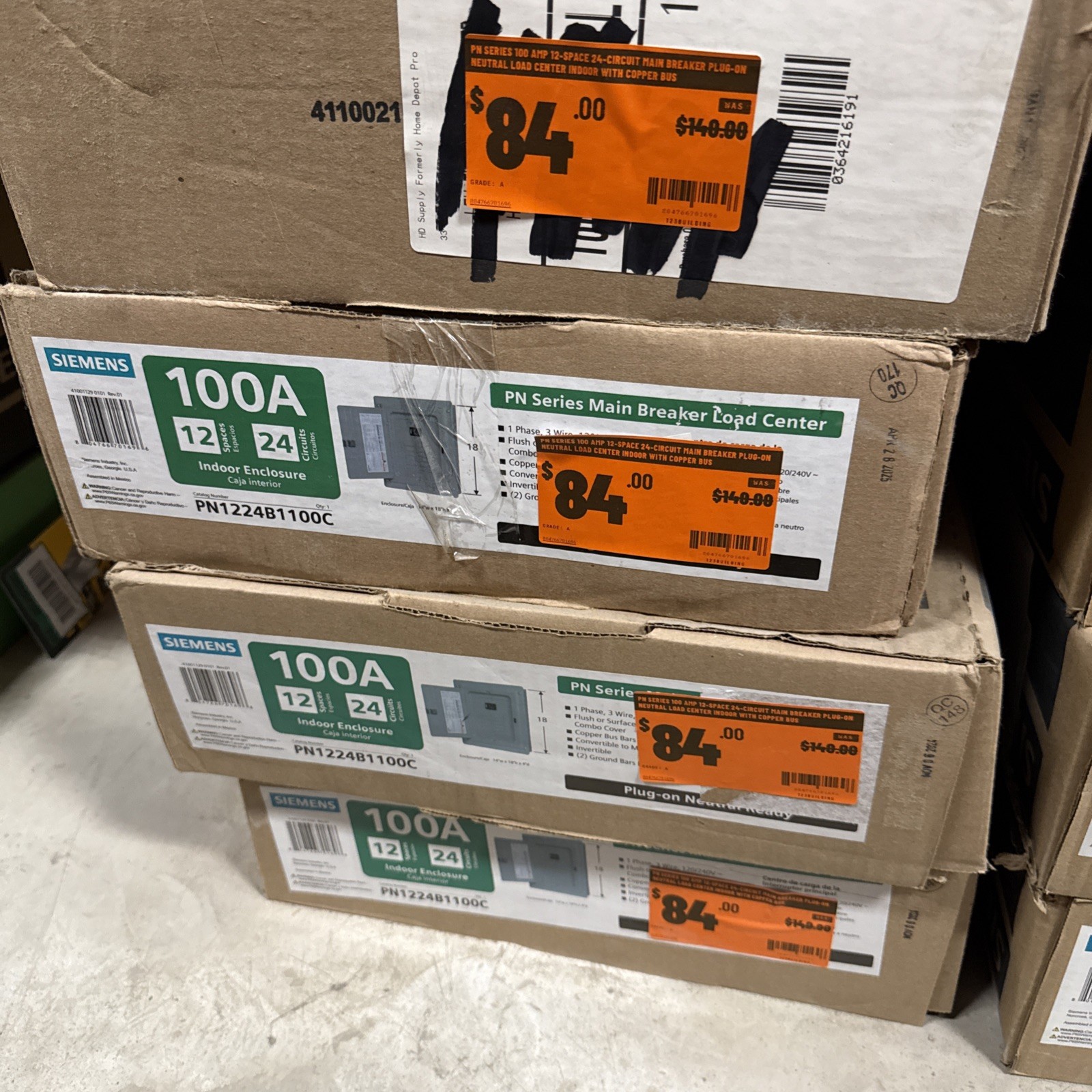 Siemens PN1224B1100C PN Series 100 Amp 12-Space 24-Circuit Main Breaker #106