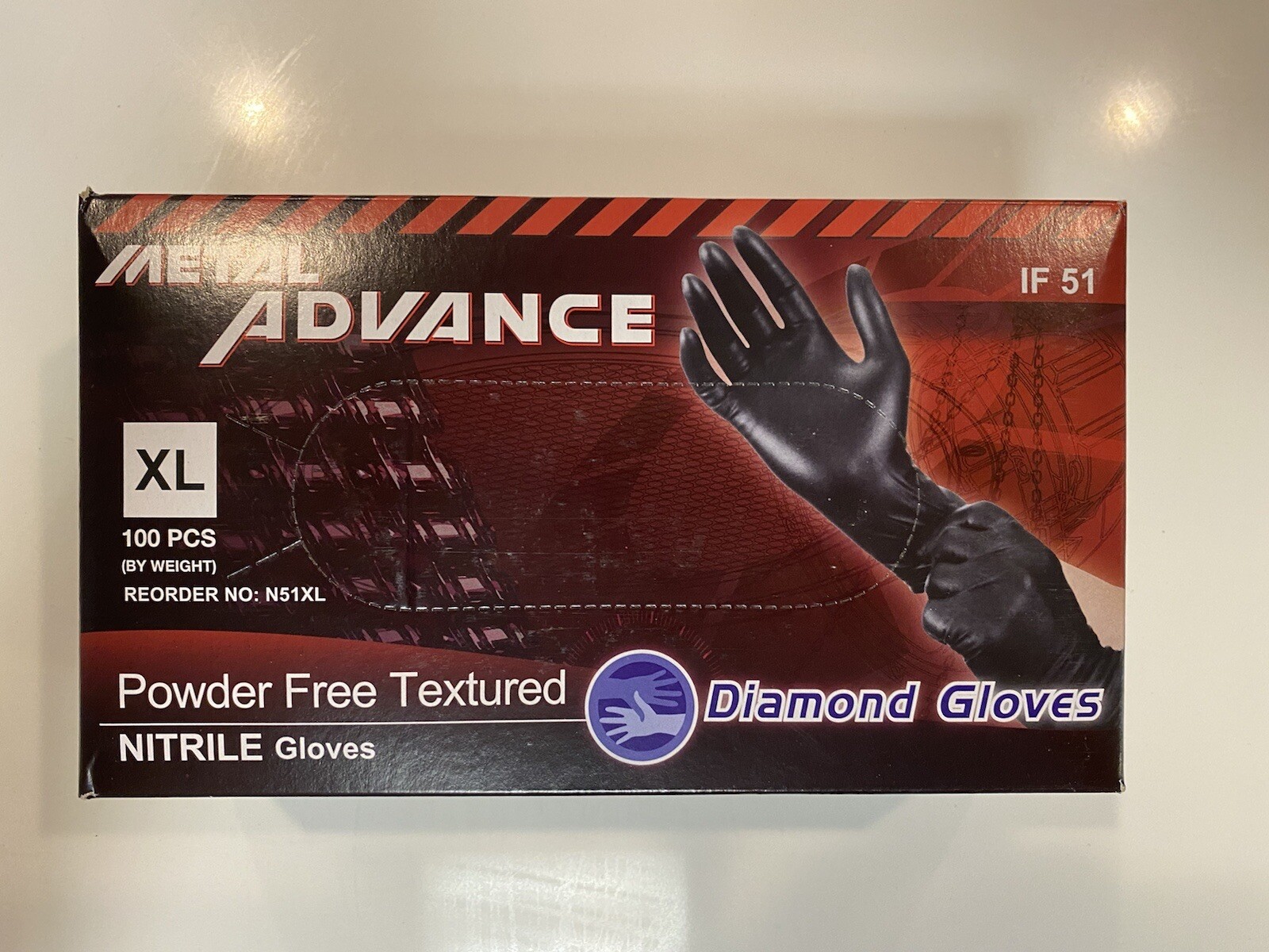 Advance Exam Nitrile Gloves Powder Free Black,Case Of 1000 PCs Extra Large 5 Mil