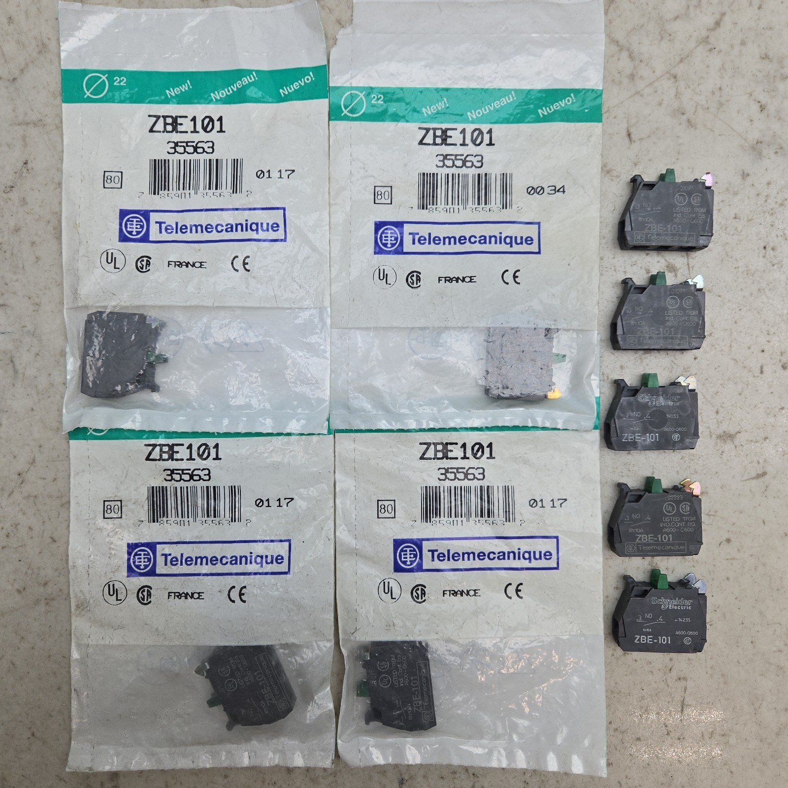 Mixed Lot of 40 Contact Blocks Schneider Eaton Telemecanique Abb Cutler Hammer