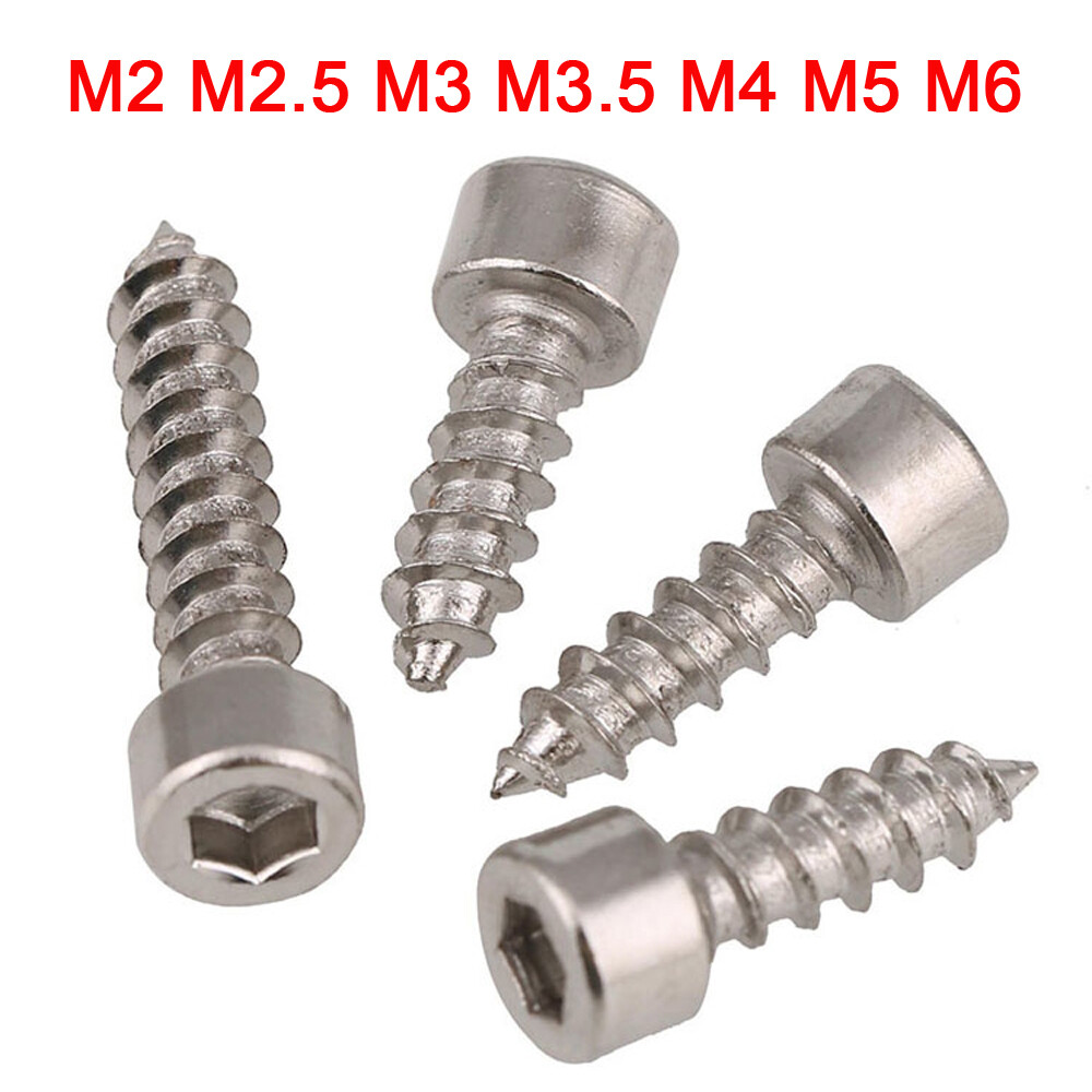M2 M3 M4 304 stainless steel Hex Hexagon Socket Cap Head Self-tapping Wood Screw