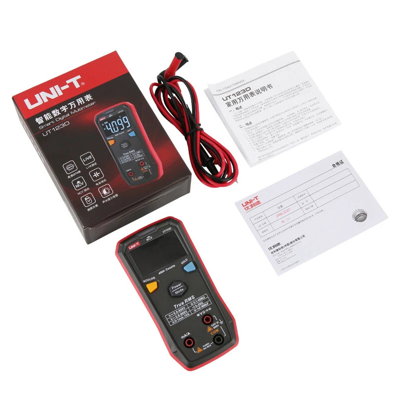 UT123D Digital Multimeter, Smart, True Rms, CAT III 600V, 4000 counts