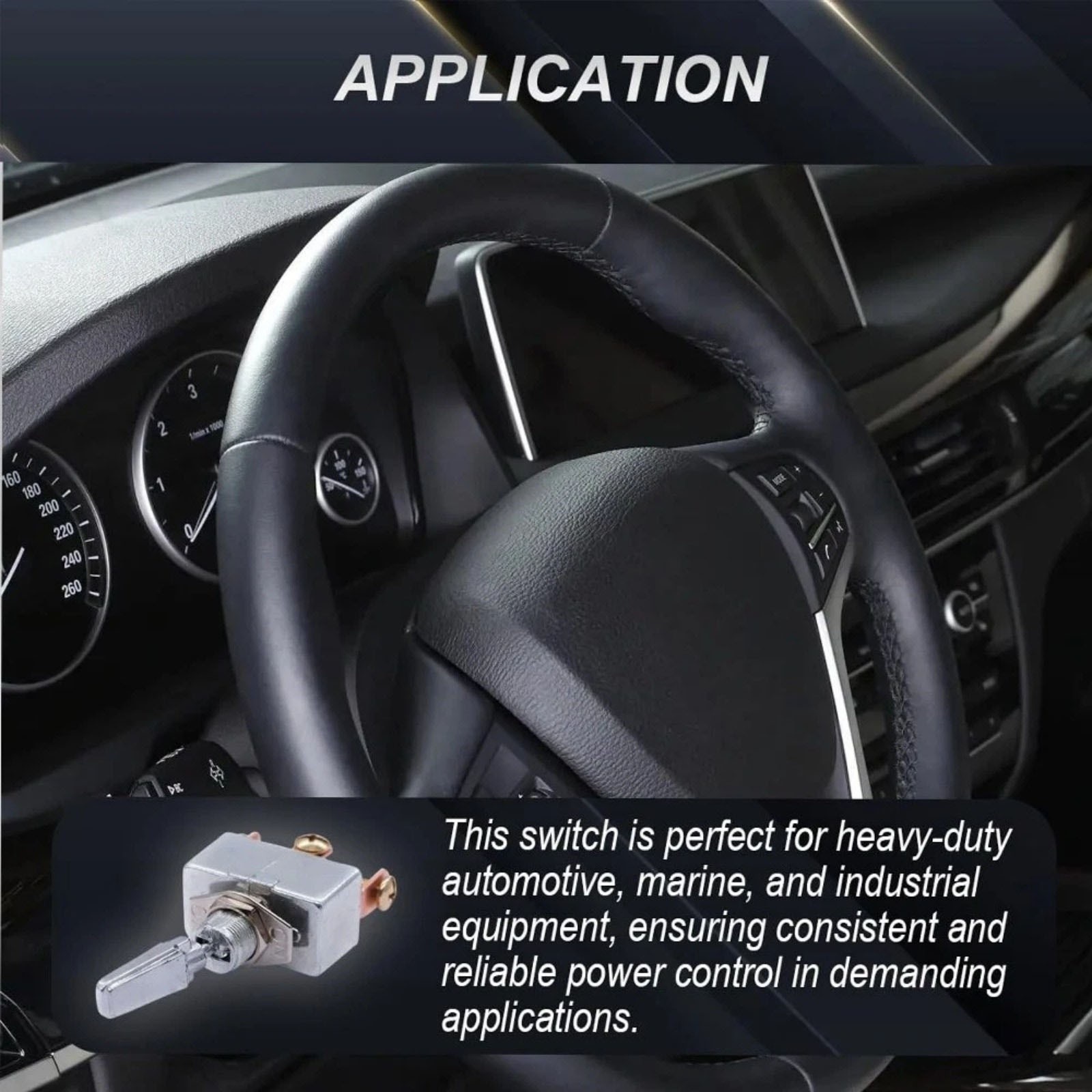 DC 12V 50A 3-Way Toggle Switch Self-Locking Pre-Wired for Automotive Marine Use
