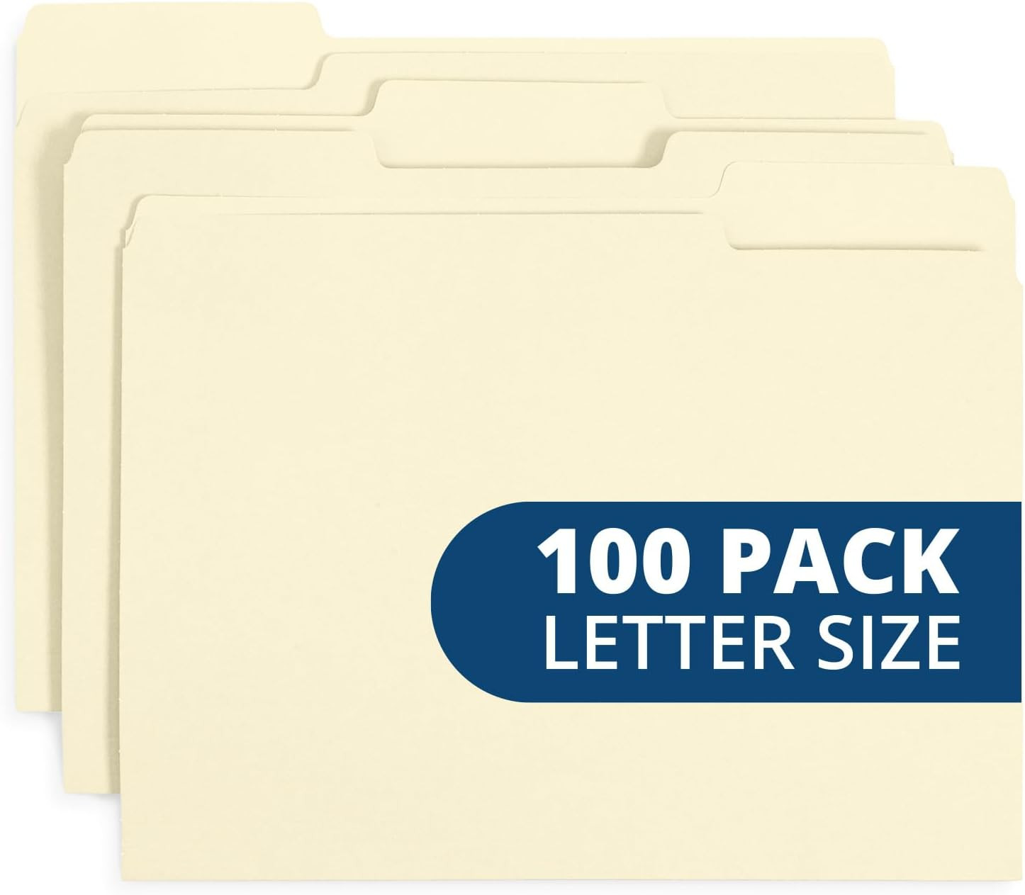 Manilla File Folders 8.5 x 11, 1/3 Cut Tab, Letter Size Vanilla folders, Great f