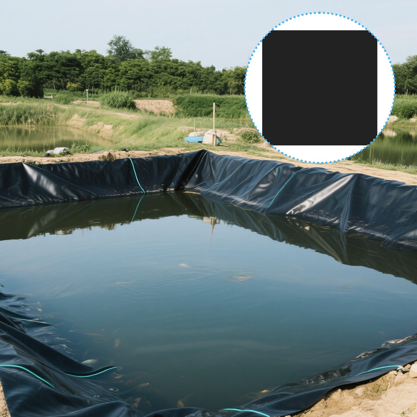 Self Adhesive EPDM Large Pond Liner Repair Patch Kit Thickened Garden Cover 5PC