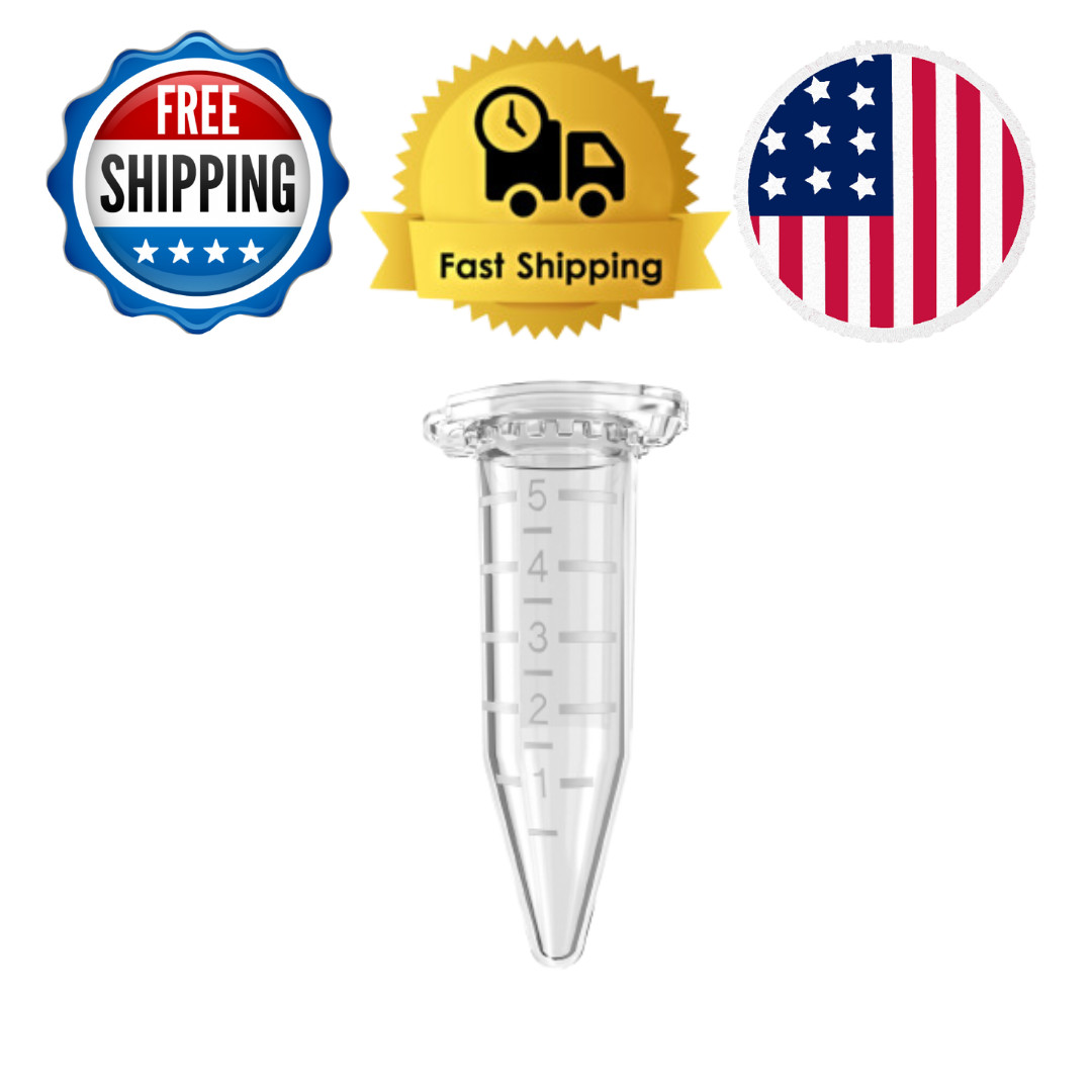 1.5mL, 5mL Microcentrifuge Tube Conical Lock Cap Dnase/Rnase Free