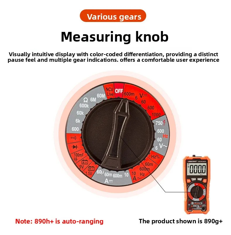 Digital Multimeter Auto Range AC DC Voltage Tester High Precision Multi Meter
