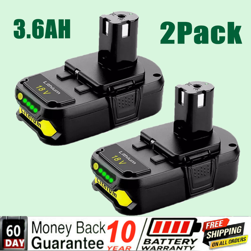 2Pack 18V 3.6Ah Lithium P102 Battery For P104 P105 P108 P109 RB18L25 For Ryobi