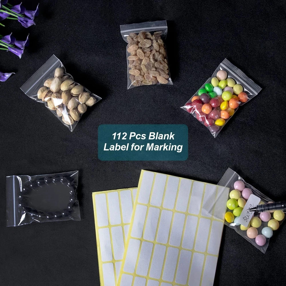 Small Plastic Bags Mini Zip Lock Bags for Jewelry Pill Candy Assorted 500 Pcs