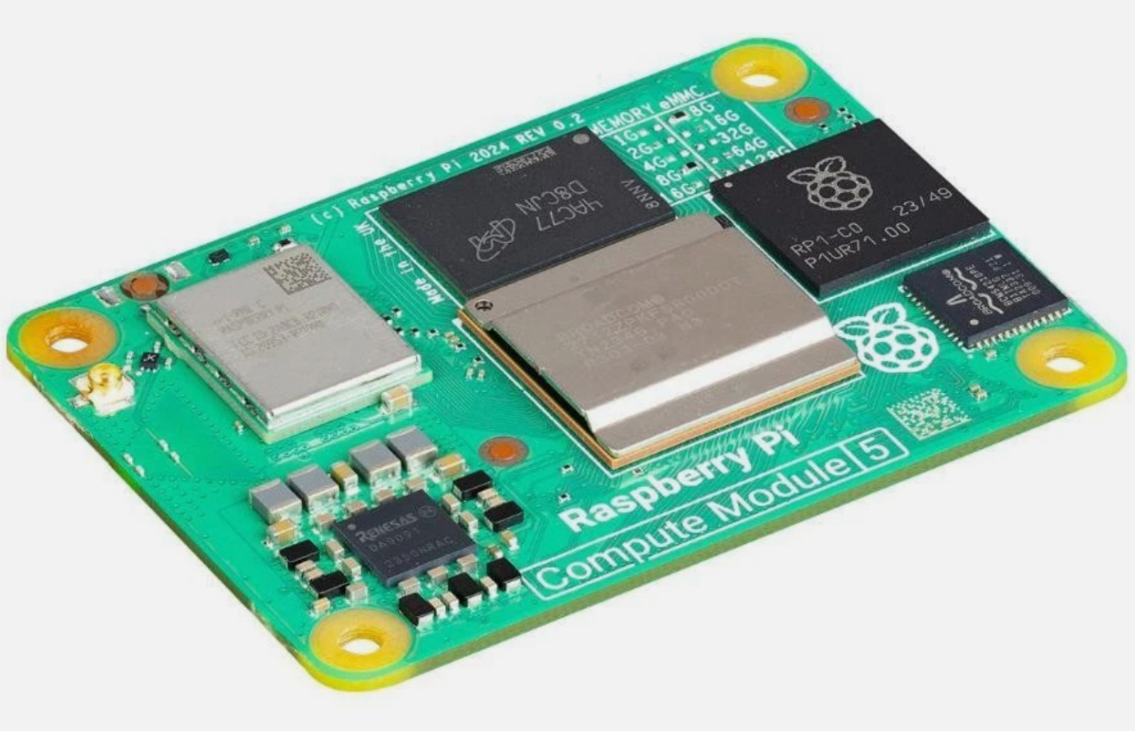 Raspberry Pi 2GB Compute Module 5 with WiFi, 64GB emmC – CM5102064