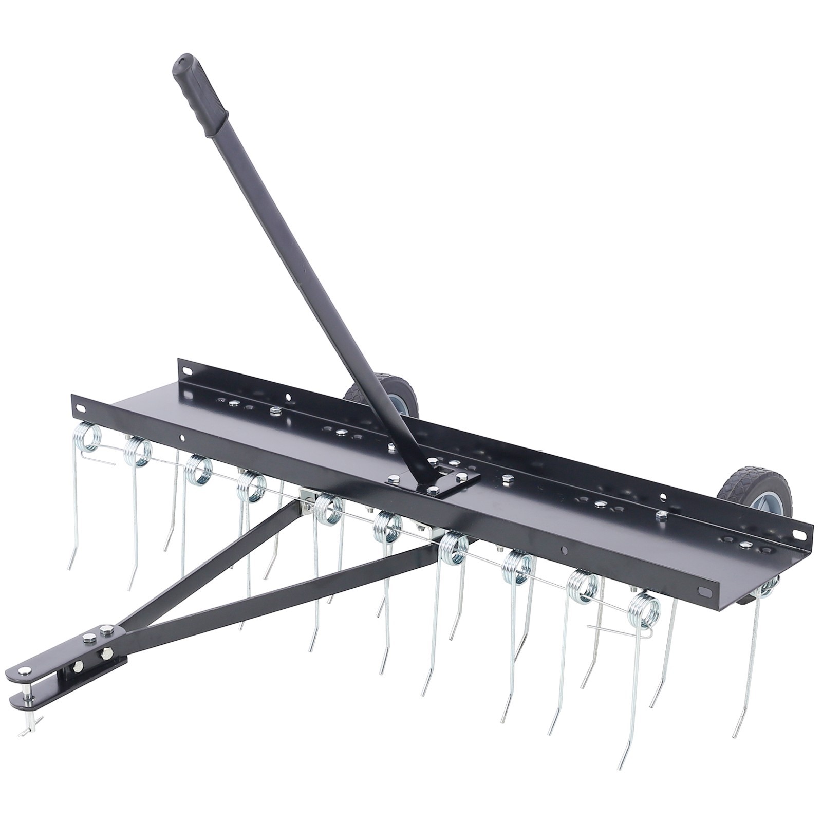 40″Dethatcher Tow Behind Lawn Rake Lawn Sweeper Height Adjustable Lawn Care Tool