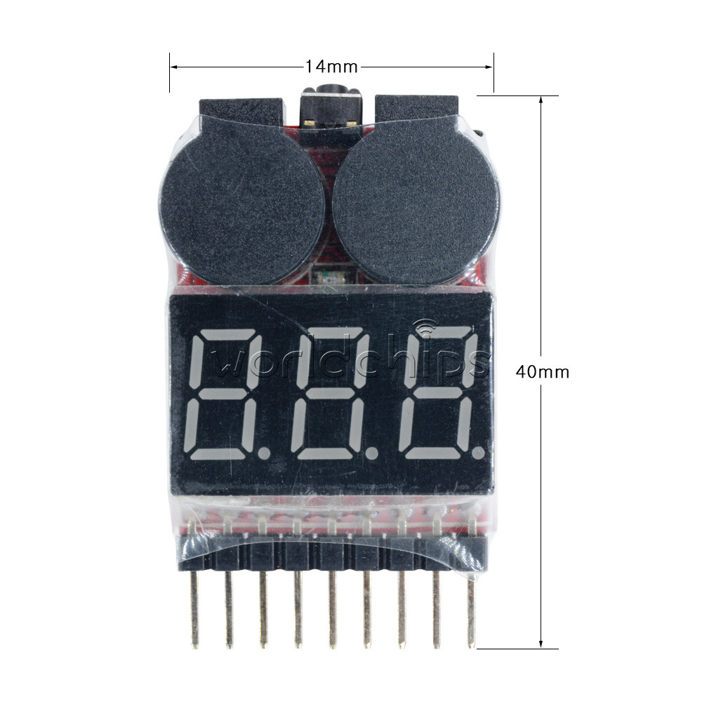 1S-8S RC Lipo Battery Low Voltage Alarm Buzzer Indicator Checker Tester LED