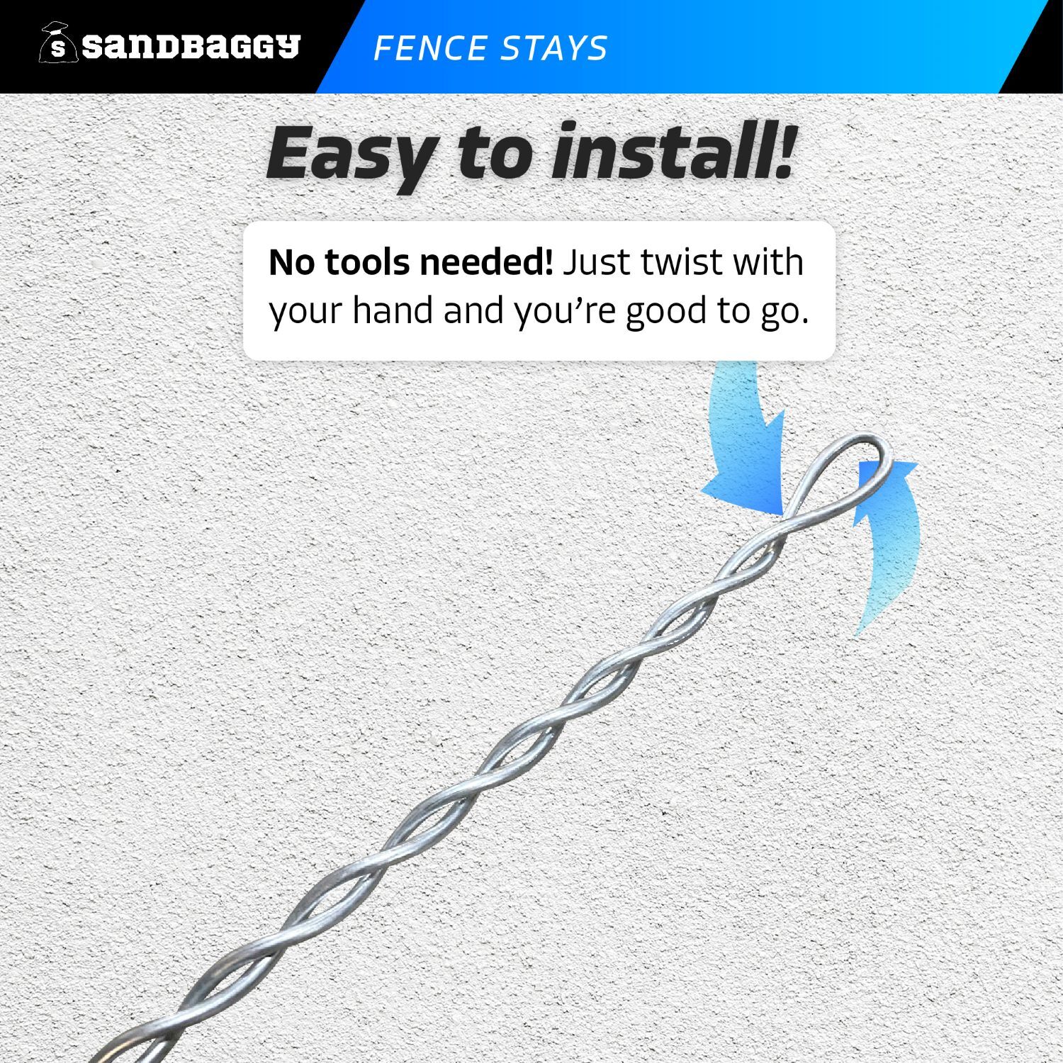 42 in. Wire Fence Stays – Class 1 Galvanized Steel – Barbed & Barbless Wire