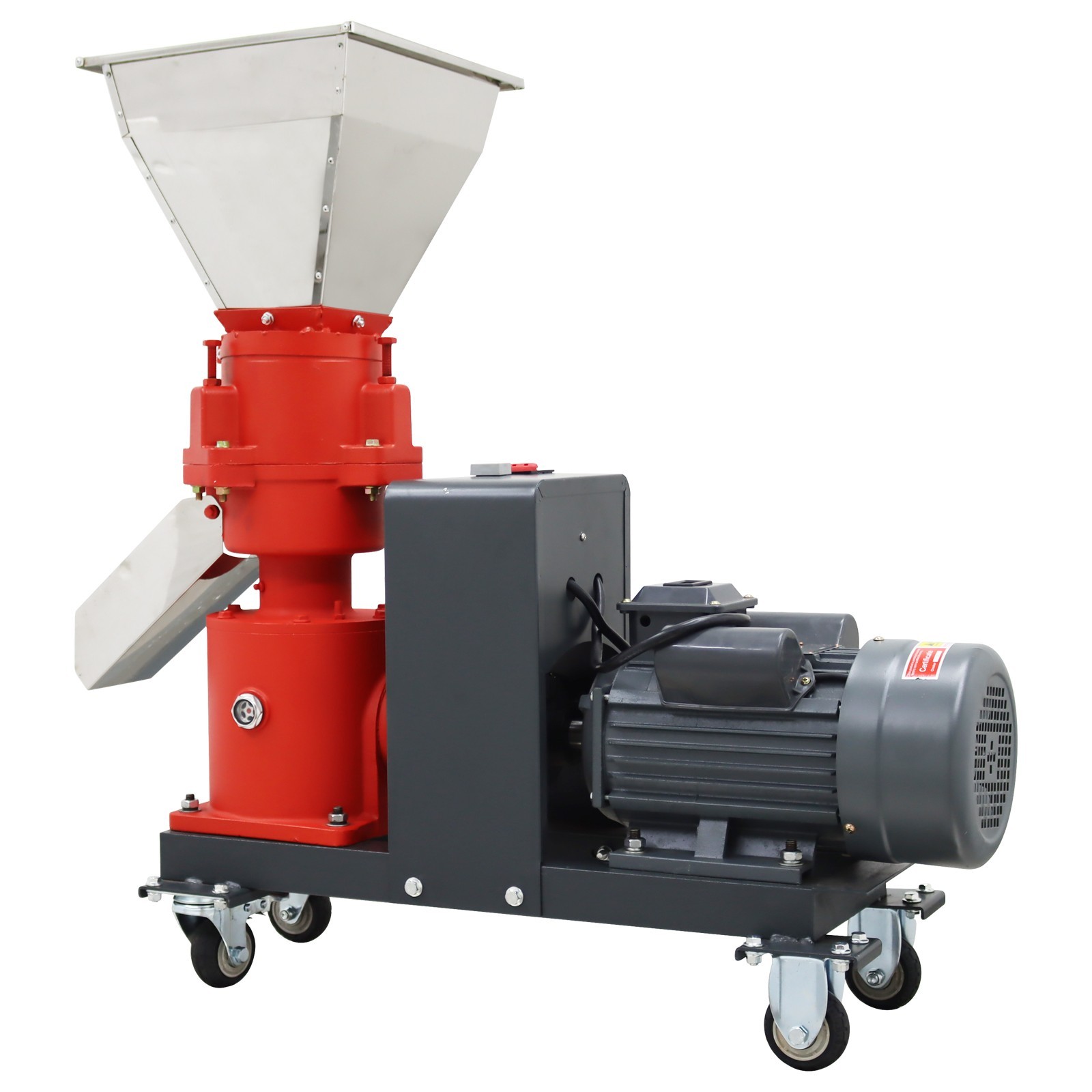 150kg/h Output 2.5mm Plate Animal Feed Pellet Mill Machine 220V 3-roller Head