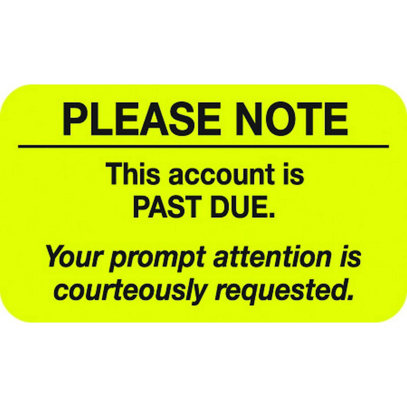 Billing Labels, Please Note, Fluorescent Chartreuse, 1-1/2″ x 7/8″, (Roll of