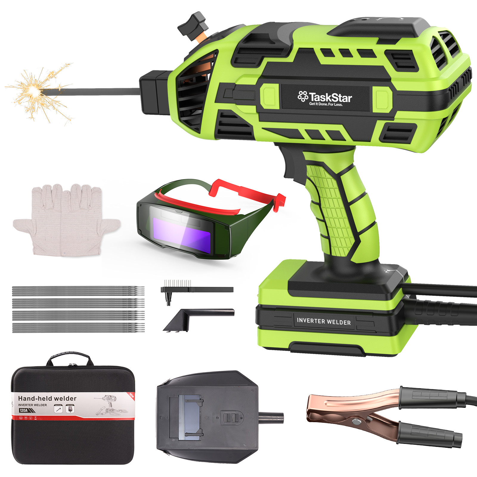 6Gears Handheld Welding Gun Machine IGBT Inverter Arc Welder for 3/32″-1/8″ Rods