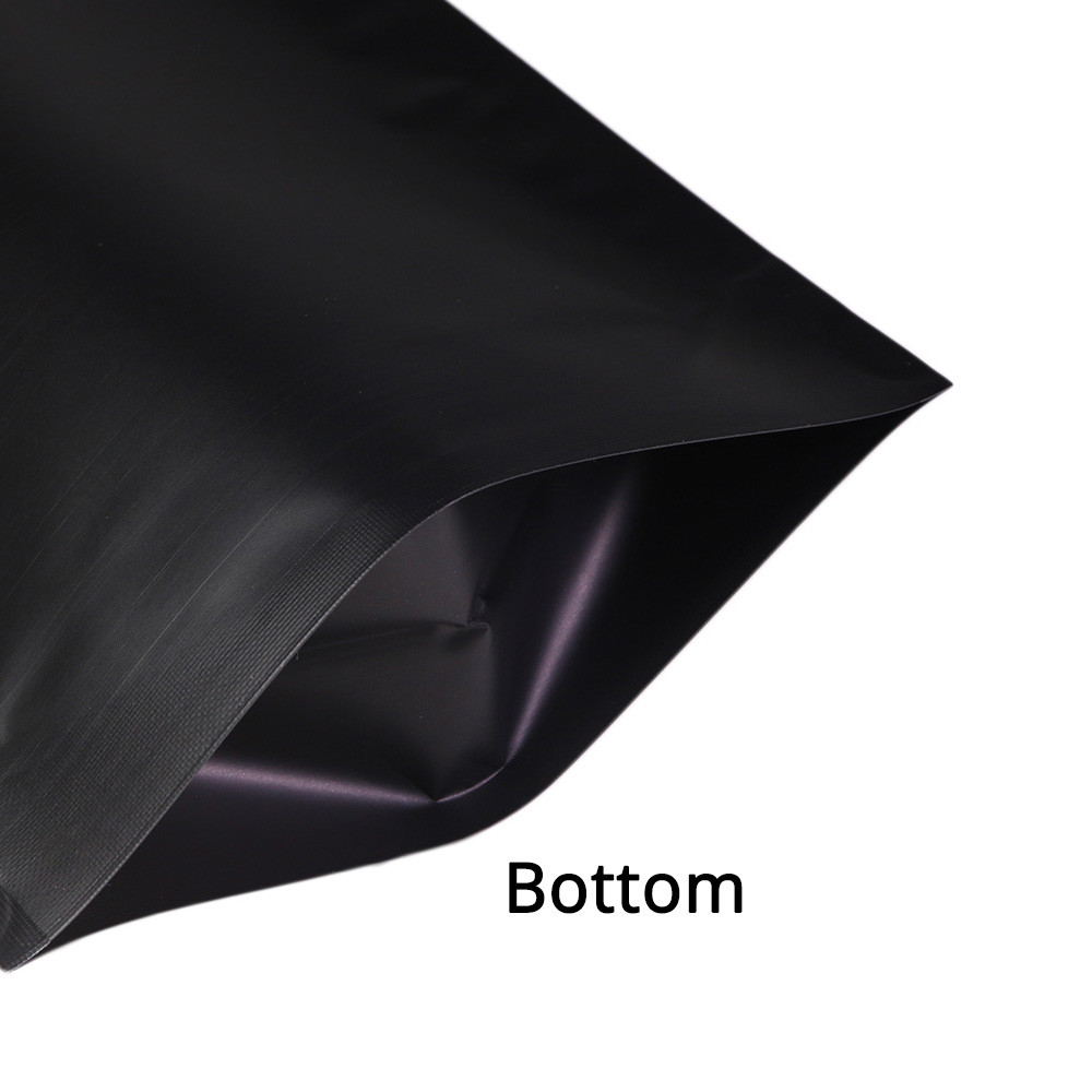 3×4.5in Matte Black Foil Mylar Stand Up Open top Pouch Bag w/ Machine B01