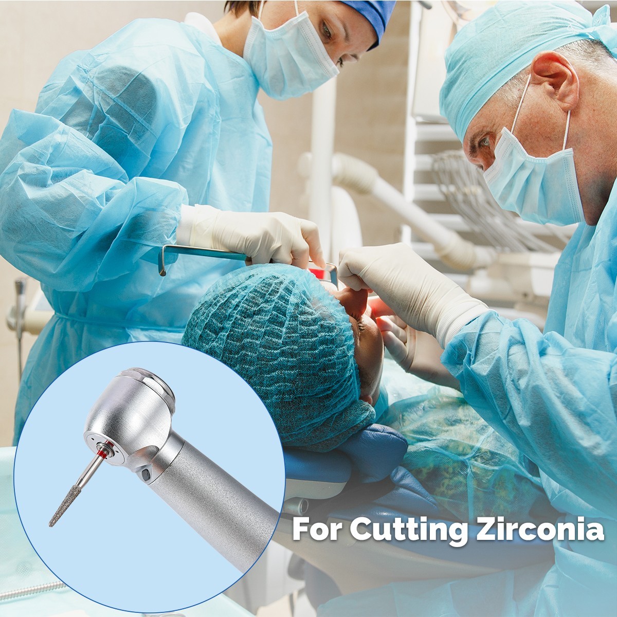 AZDENT Dental Diamond Burs Kit High Speed FG 1.6mm for Cutting Zirconia USA