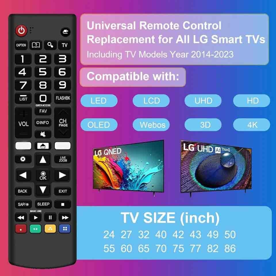 New Replacement TV Remote AKB75095307 For LG All Model LCD LED OLED Smart TV
