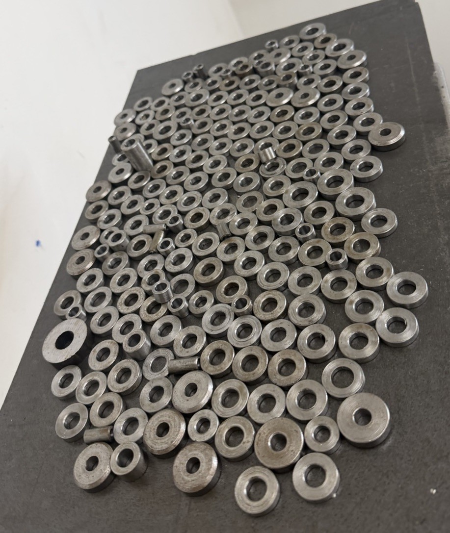 Mixed Steel Round Washers & Spacers – 5.50 LBS (195 PCS) – CNC Lathe Metal
