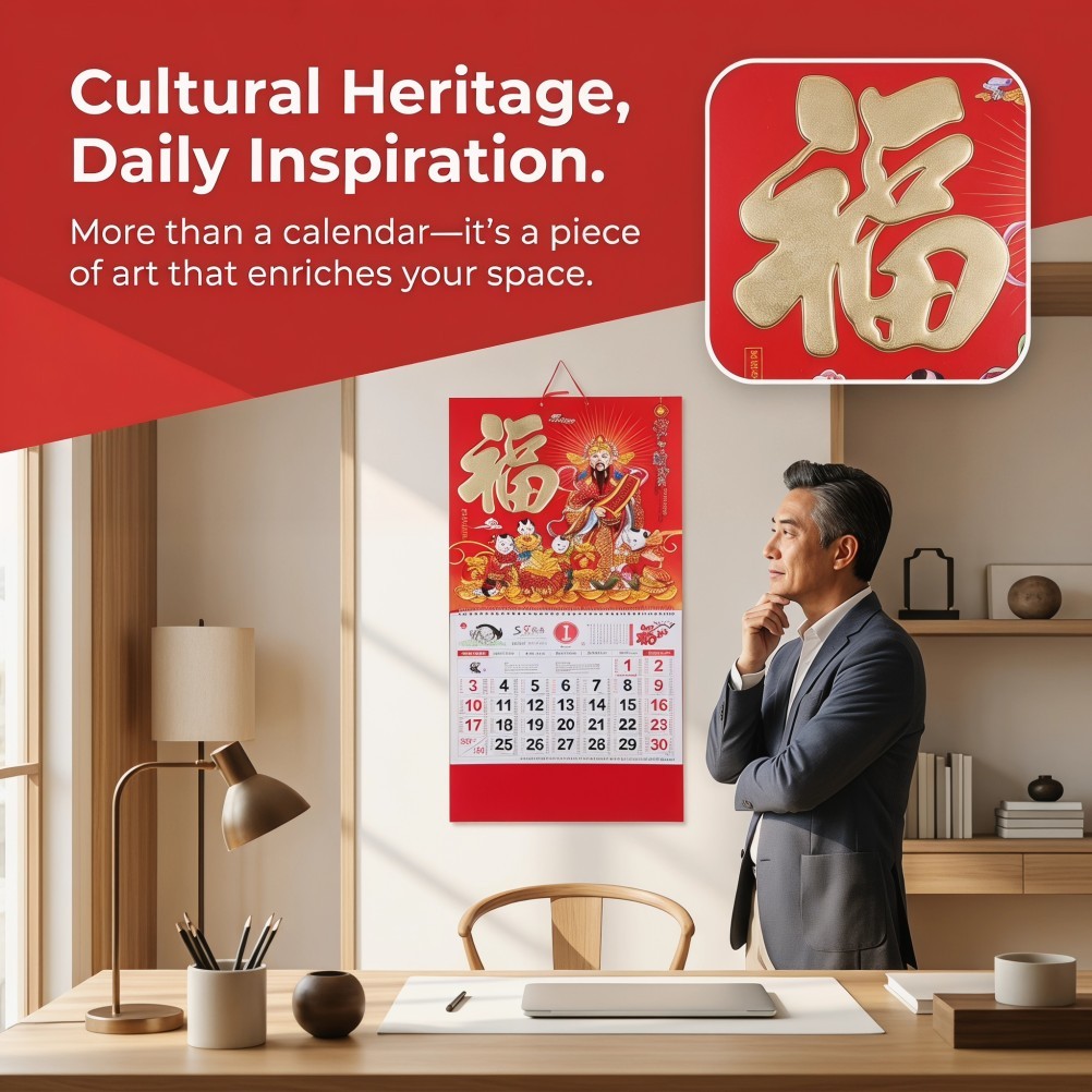 Chinese Calendar 2027: Year of the Sheep Lunar Wall Calendar with Feng Shui