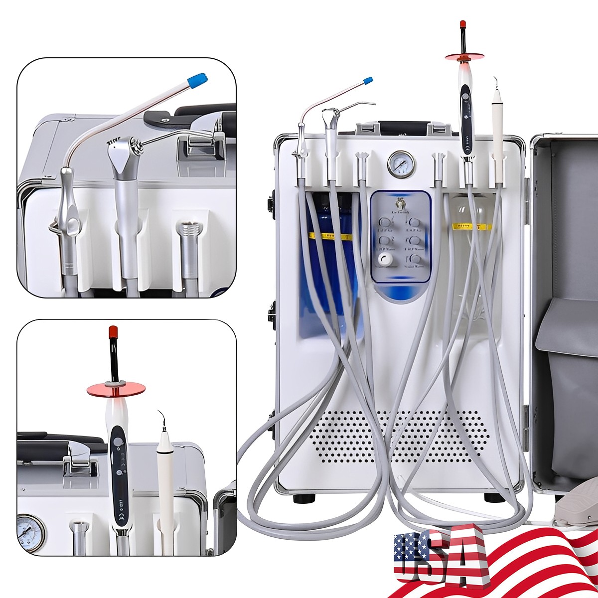 Portable Dental Delivery Unit System Air Compressor Strong suction 118 L/min po