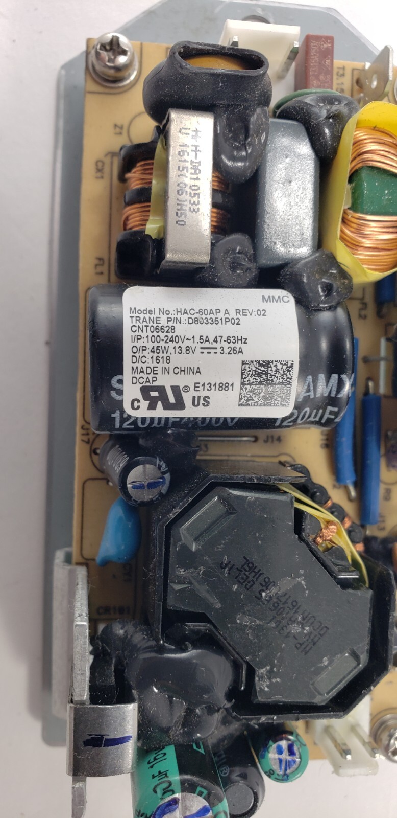 Trane Air Handler Power Supply Control Board CNT06628 D803351P02 13.8V