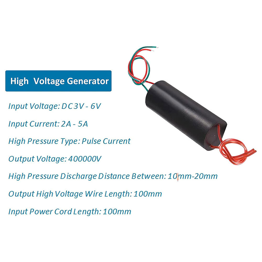2Pcs DC 3v-6v to 400kV 400000V Boost Step-up Power Module High-voltage Generator