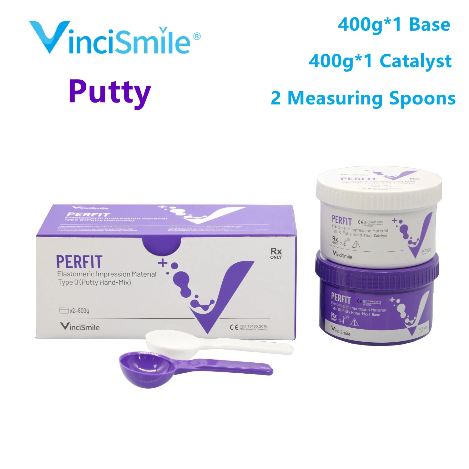 PERFIT Dental Putty VPS Impression Material Base Normal or Fast Set 2 x 400g