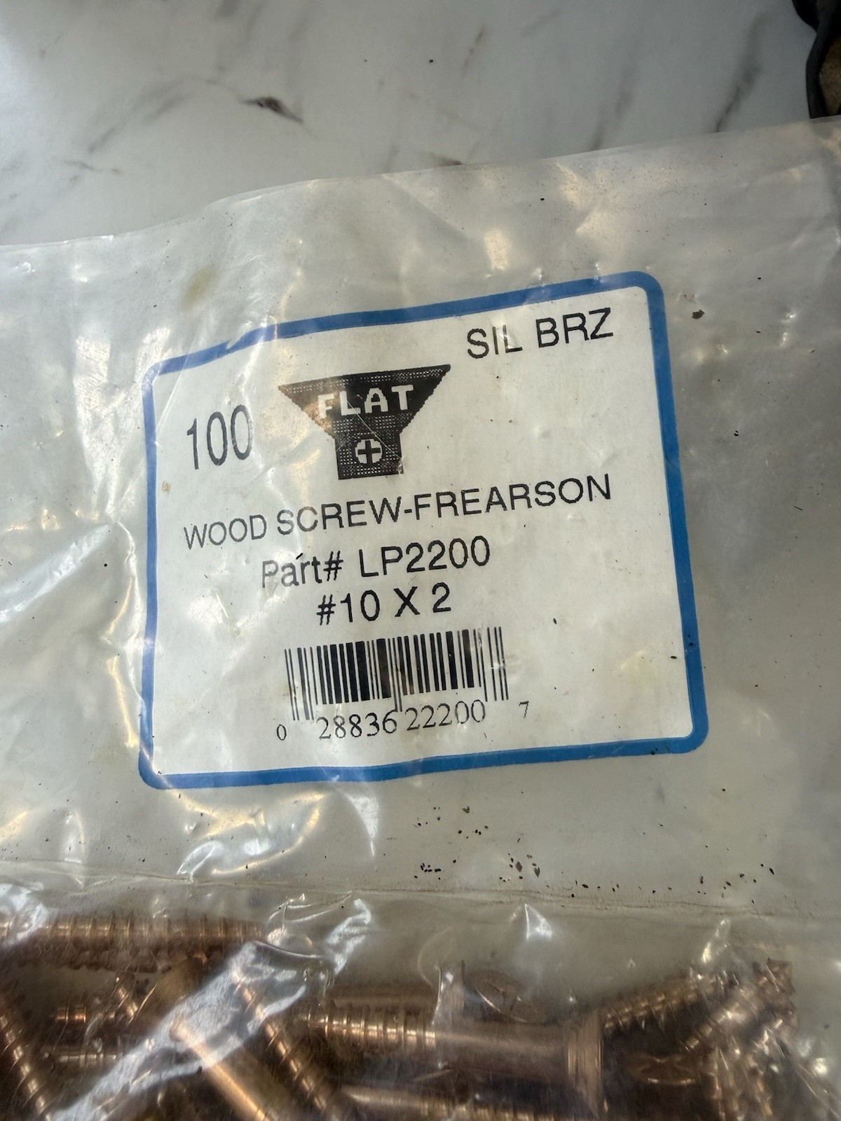 #8 x 1-1/2″ Silicon Bronze Wood Screws, Flat Head, Frearson Drive Qty 100